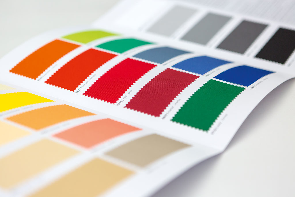 Farbkarte Betex Bahama Texile Membranen für unsere premium Sonnenschirme