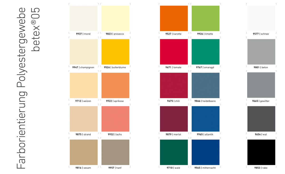 Farbkarte | Bahama Trennwände | Die mit Abstand beste Abschirmung